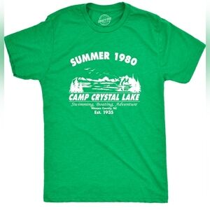 Graphic Men's XL Green Summer 1980 Camp Crystal Lake T-Shirt. New In Plastic